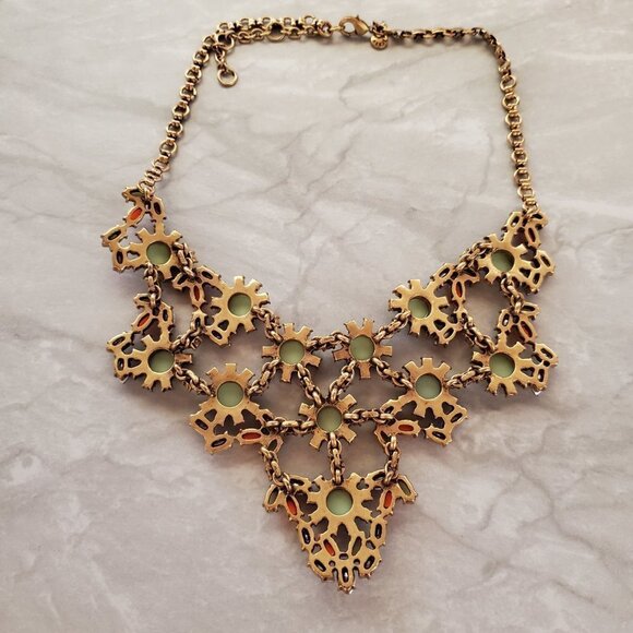 💖 J.Crew RARE HTF Antique Rhinestone Crystal Cluster Statement Necklace 💖 - Picture 9 of 16